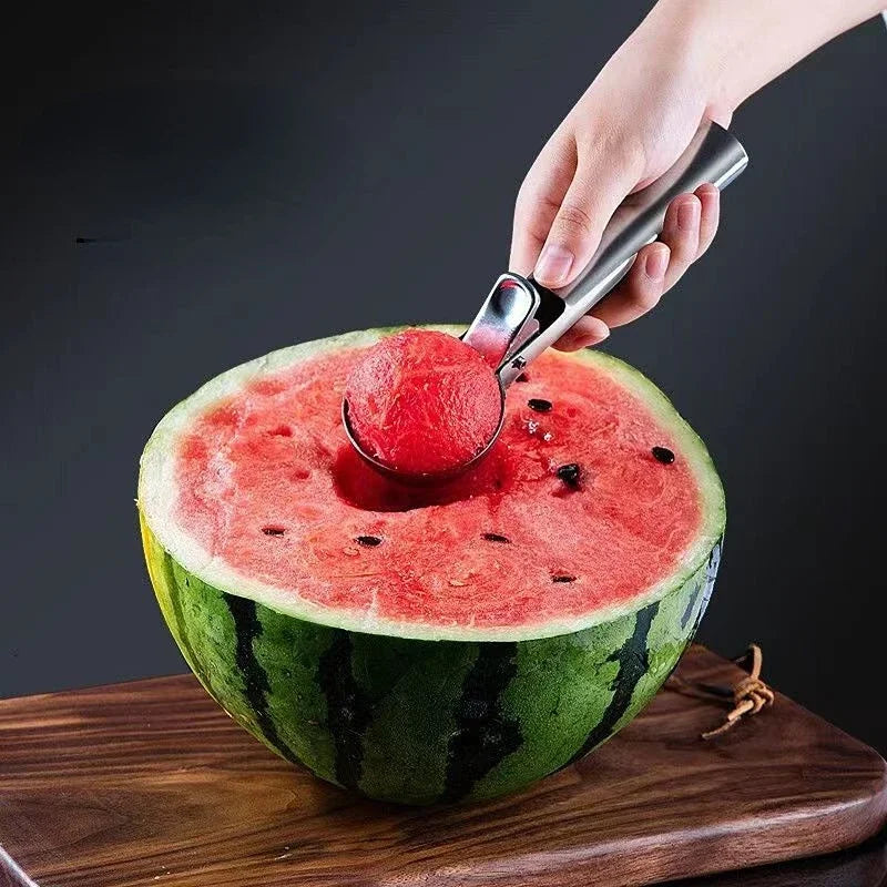 Multifunctional Ice Cream Scoops Stainless Steel Dual-Purpose Scoop Fruit Watermelon Spoon Ball Scoop Household Ice Cream Tools