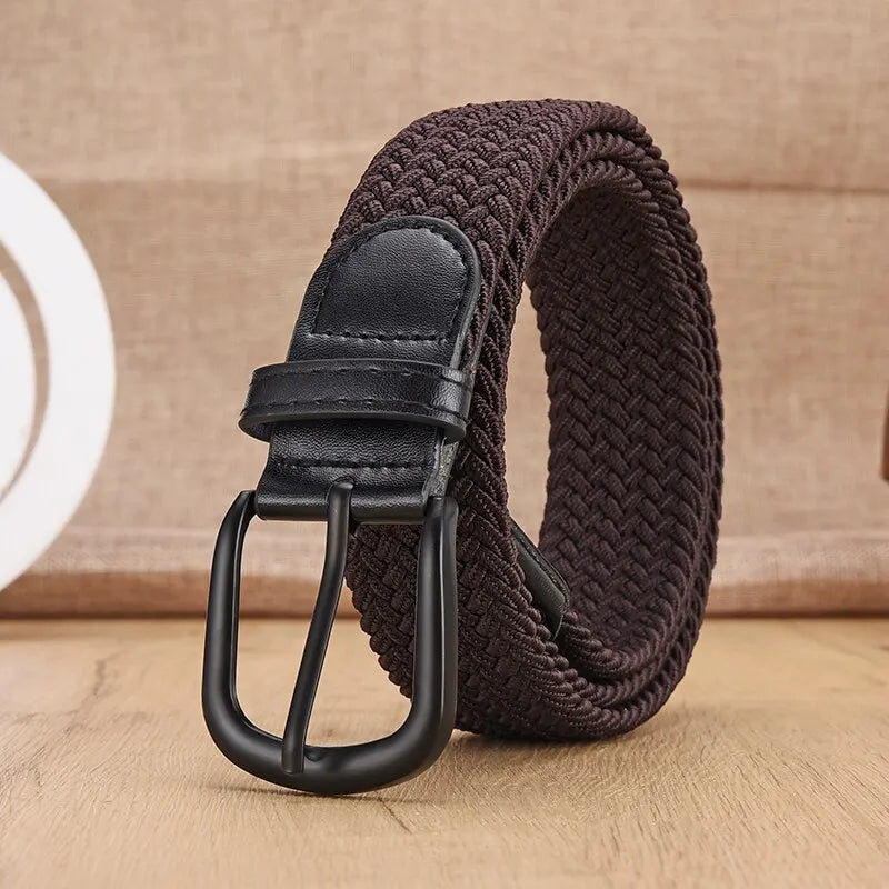 Men's Belt Casual Woven Elastic Belt Outdoor Sports Women's Belt No Need for Punching Climbing Work Belt For Men Women Fashion