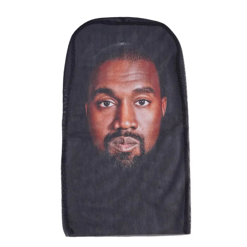 Creative 3D Printed Kanye Mask Elastic Mesh Full Face Mask Cosplay Headwear Novelty Supplies Party Cosplay Props For Men Women