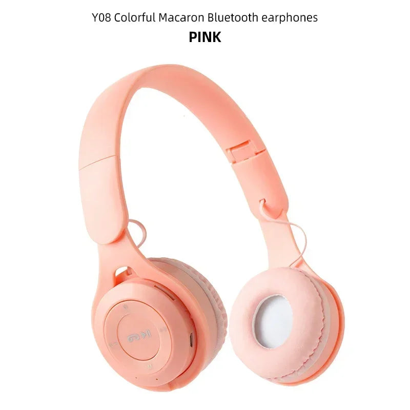 Headphones Kids Wireless Bluetooth Earphones Stereo Foldable Helmets Gaming Headsets Over-ear Headphones for Android iPhone15 14