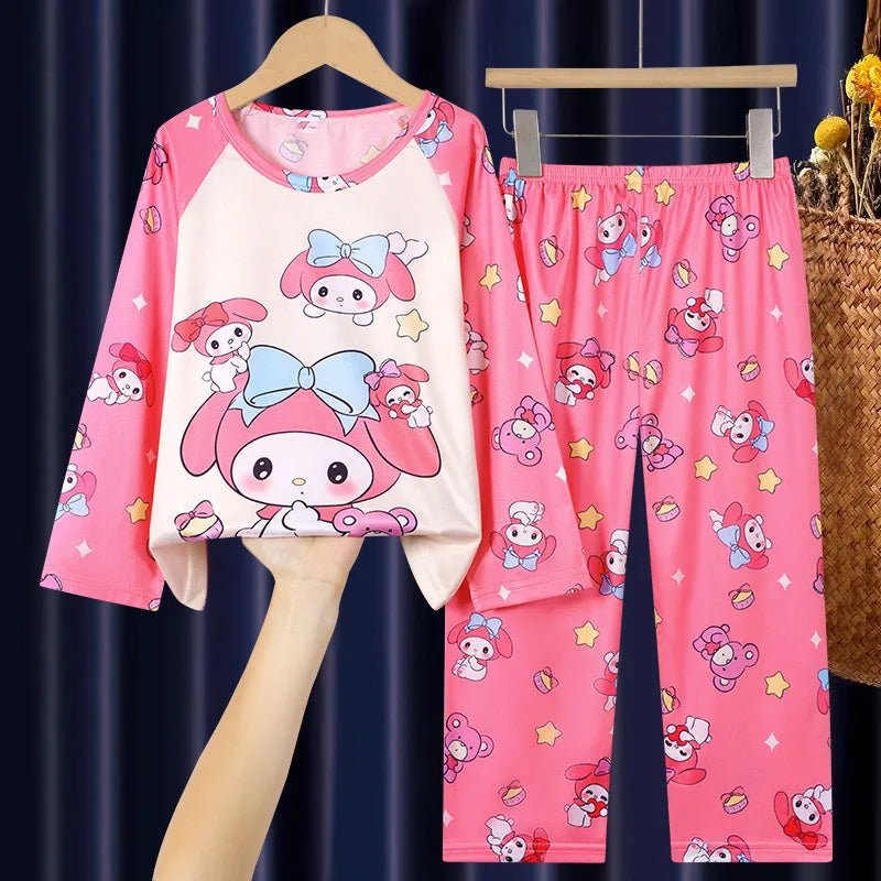 2pcs/set New Children Pyjamas Minnie Elsa Duck Cartoon Girls Sets Kid Home Wear boys and girls Travel Casual Sleepwear Suit