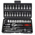 46 PCs Automotive Repair Hand Tool Set Mechanic'S Tool Box,  1/4" Socket Spanner Ratcheting Screwdriver Ratcheting Screwdriver