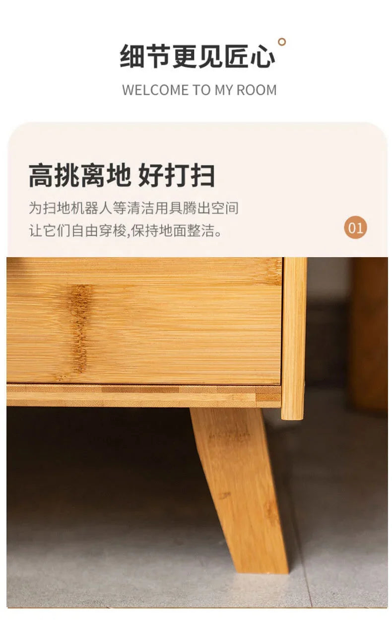 Bamboo night table, tea table, creat side storage cabinet 